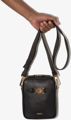 Black La Medusa Leather Cross Body Bag