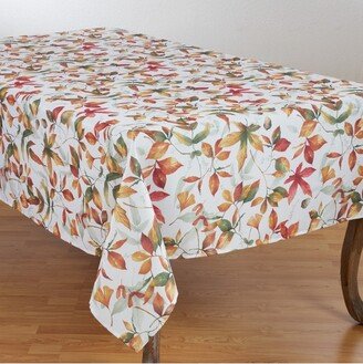 Saro Lifestyle Fall Leaf Patterned Poly Tablecloth, , Multicolored