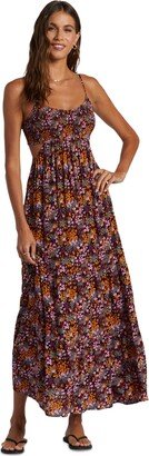 Juniors' Hot Tropics Smocked-Bodice Cutout Maxi Dress