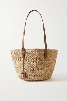 Panier Leather-trimmed Raffia Tote - Neutrals