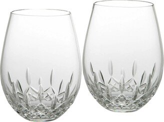 Lismore Essence Stemless Red Wine Glasses 12 Oz, Set of 2