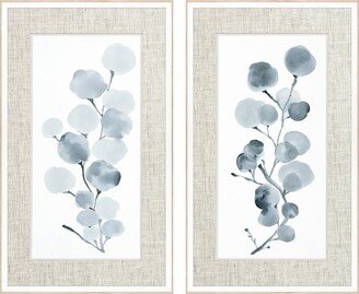 Paragon Picture Gallery Gray Botanical Framed Art, Set of 2