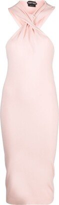 Halterneck Midi Pencil Dress