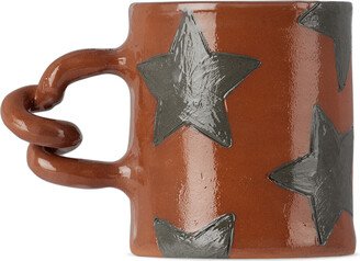 Harlie Brown Studio SSENSE Exclusive Black & Brown Star Delights Wiggle Mug