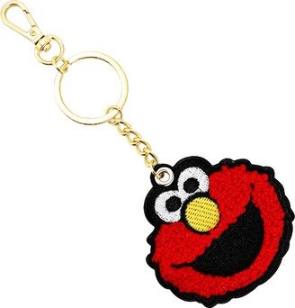 Elmo Chenille Embroidered Patch Gold Hardware Keychain