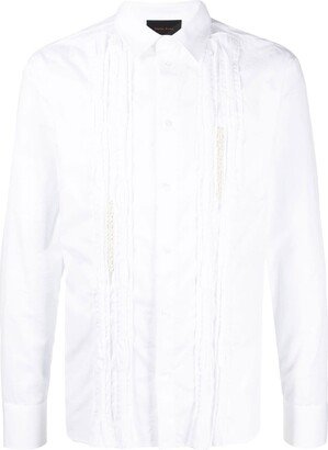 Ruffle-Trim Faux-Pearl Shirt