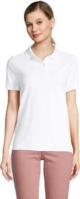 Women's Tall Mesh Cotton Short Sleeve Polo Shirt - X Large Tall - White