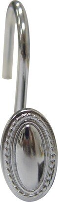 Teamson Home Bathroom Shower Curtain Hook Zinc & Chrome Silver 9071