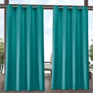 Curtains Indoor - Outdoor Solid Cabana Grommet Top Curtain Panel Pair, 54