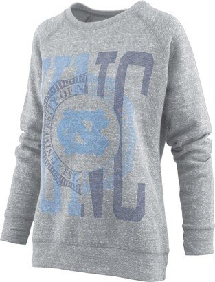 Women's Pressbox Heather Gray North Carolina Tar Heels Knobi Raglan Pullover Sweatshirt