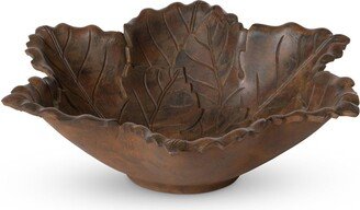 Cast Aluminum Grape Leaf Serving Bowl - 20.25L x 20.25W x 6H