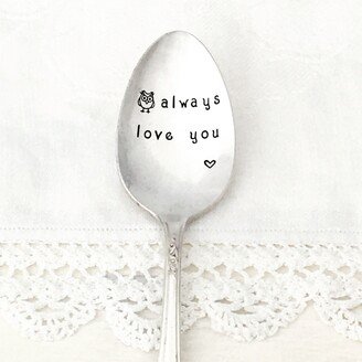 Hand Stamped Vintage Silver Spoon - Owl Always Love You, Cheeky Valentine