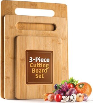 Bambusi Bamboo Cutting Board 3-Piece Set For Veggies, Meat, Cheese & More