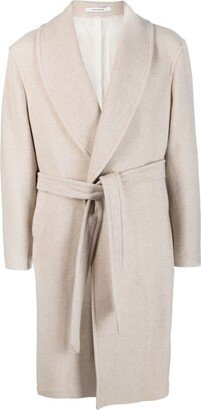 Virgin-Wool Belted Coat