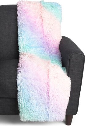 Ombre Rainbow Faux Fur Throw