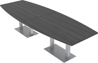 Skutchi Designs, Inc. 10' Modular Boat Shaped Powered Conference Table With Metal T-Bases