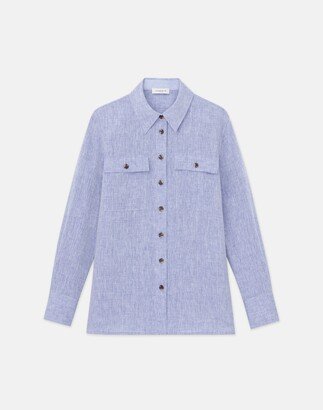 Plus Size Organic Linen Shirt Jacket