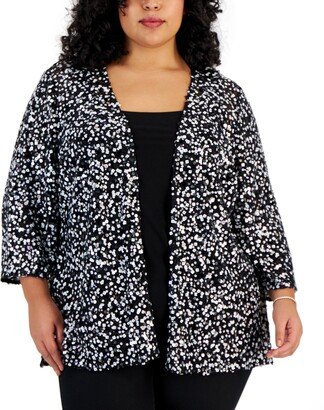 Plus Size Top & 3/4-Sleeve Jacket