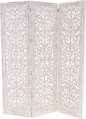 Peyton Lane Floral Handmade Hinged 3-Panel Room Divider Screen