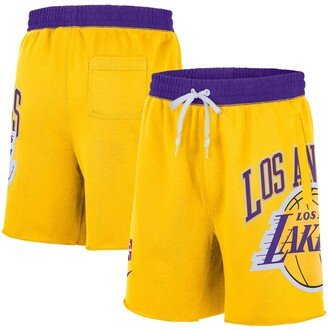 Men's Los Angeles Lakers 75th Anniversary Courtside Fleece Shorts