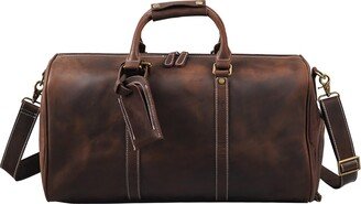 Touri Leather Over Night Bag With Shoe Storage - Dark Brown