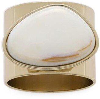 Gilt Edge Shell Napkin Rings, Set of 2-AA