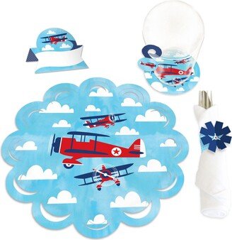 Big Dot Of Happiness Taking Flight Airplane Baby Shower & Birthday Paper Charger Chargerific Kit 8 Ct