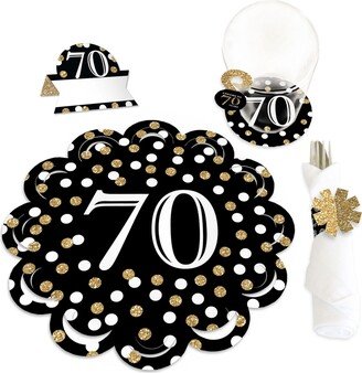 Big Dot Of Happiness Adult 70th Birthday Party Paper Charger & Decor Chargerific Kit Setting for 8