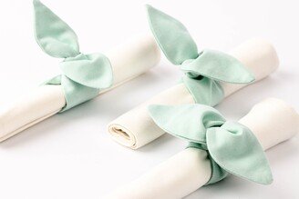 Pale Teal Reusable Napkin Ring, Light Fabric Cloth Holder, Adjustable Mint Cotton Teal Wedding Table Decorations