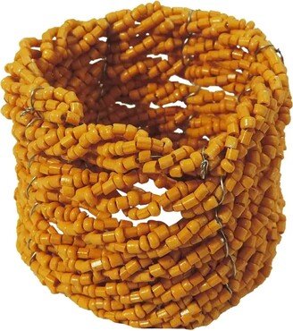 Jute Coil Napkin Ring, Set Of 4, Color Orange