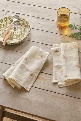 Star Embroidered Linen Napkins, Set of 2-AA