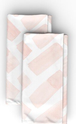 Cloth Napkins: Watercolor Herringbone Cloth Napkin, Longleaf Sateen Grand, Pink