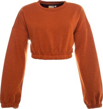 Bee & Alpaca Fresh Crop Top Sweatshirt - Orange