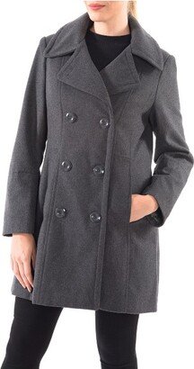 Alpine Swiss Norah Womens Wool Blend Double Breasted Peacoat Gray 2XL