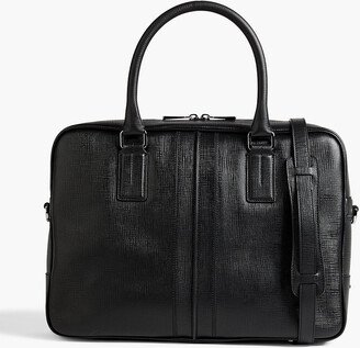 Double Stripe textured-leather briefcase