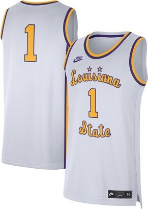 Men's #1 White Lsu Tigers Replica Basketball Jersey