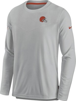 Men's Dri-FIT Lockup (NFL Cleveland Browns) Long-Sleeve Top in Grey