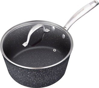 Masterpan Nonstick 2Qt Granite Look Sauce Pan With Glass Lid