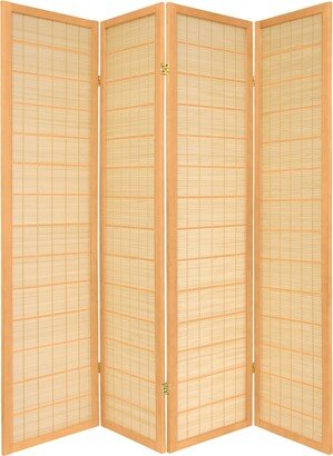 Handmade 6' 4-Panel Natural Kimura Shoji Screen