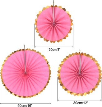 Unique Bargains 1 Set/6Pcs Paper Fans Hanging Backdrop Decoration Round 8