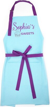 Blue Purple Personalized Apron For Kids Teens & Adults, Girl