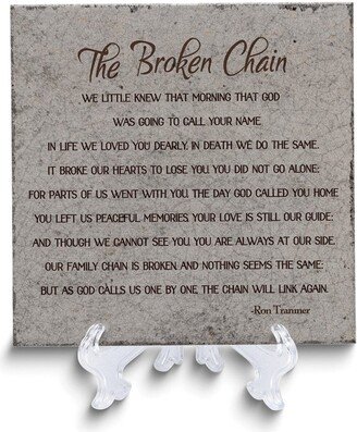 Curata The Broken Chain Bereavement Poem Ceramic Tile with Stand