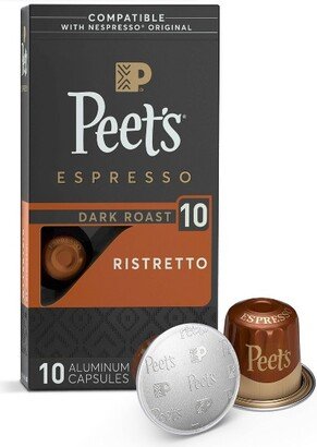Peet's Coffee Peet's Espresso Ristretto Dark Roast Aluminum Capsules - 10ct/1.87oz