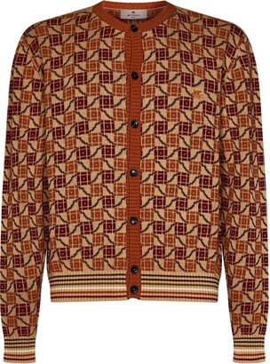 Geometric Pattern Knitted Cardigan