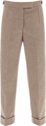 cropped wool-flannel pants