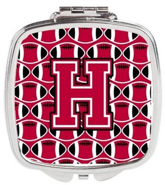 CJ1079-HSCM Letter H Football Crimson & White Compact Mirror