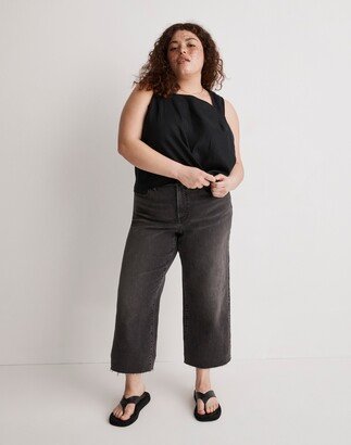 The Plus Perfect Vintage Wide-Leg Crop Jean in Benley Wash: Raw-Hem Edition