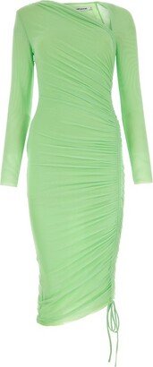 Mesh Ruched Midi Dress