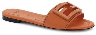 Logo Leather Slide Sandals