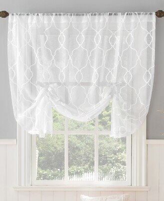 No. 918 Allerton Embroidered Trellis Rod Pocket Window Tie-Up Shade, 52 x 63